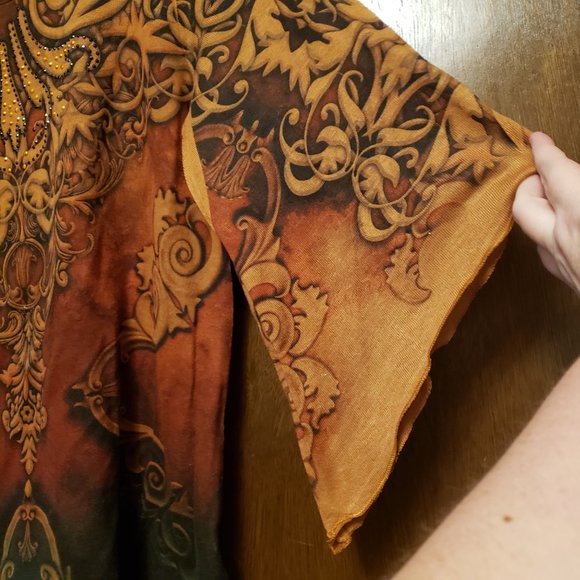 Dress Barn embellished top with handkerchief sleeves - Picture 3 of 5